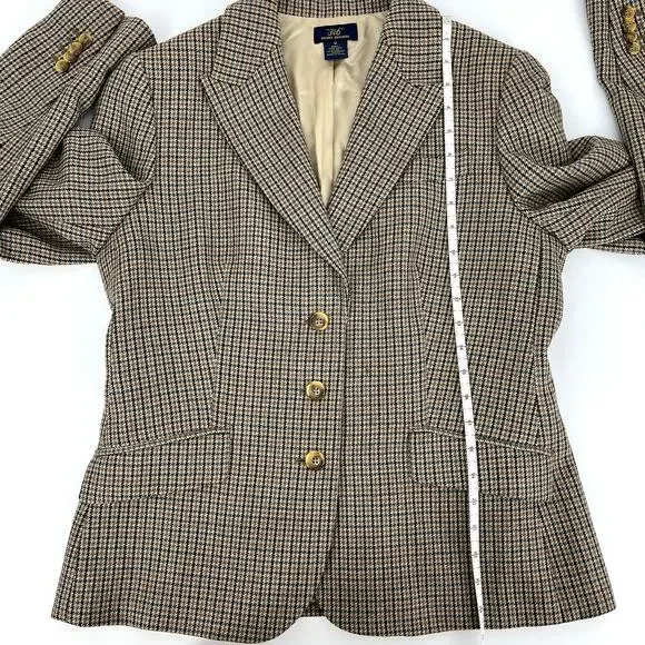 Brooks Brothers "346" Womens Houndstooth Wool Blazer Size 12 - Picture 7 of 10